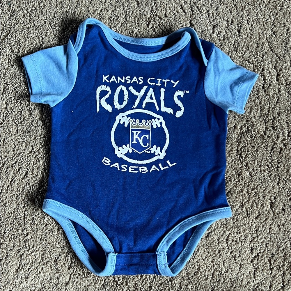 Genuine Merchandise Royal Blue Baby Onesie with Light Blue Trim